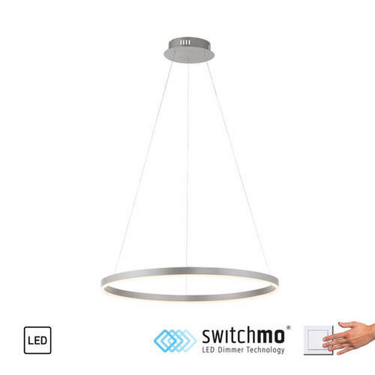 LAMPA WISZĄCA LED 15394-95 RITUS - kolor aluminiowy, Design, tworzywo sztuczne/metal (58,5/58,5/120cm)
