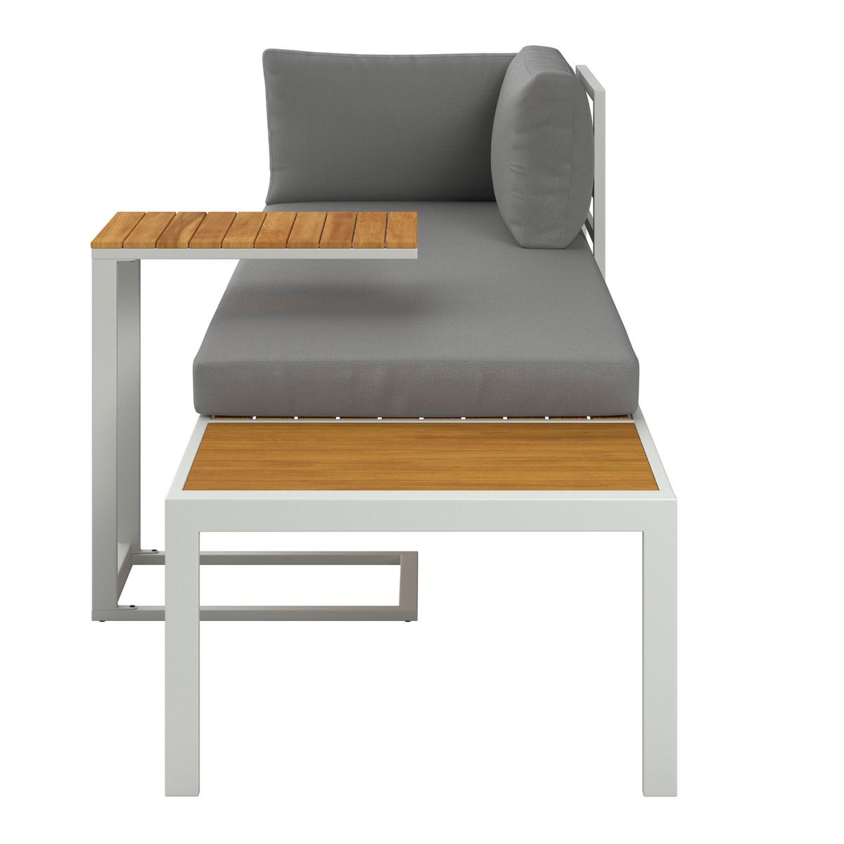 GARTENLIEGE EDUARDO - Grau/Akaziefarben, Modern, Holz/Textil (200/60/70cm) - Bessagi Garden