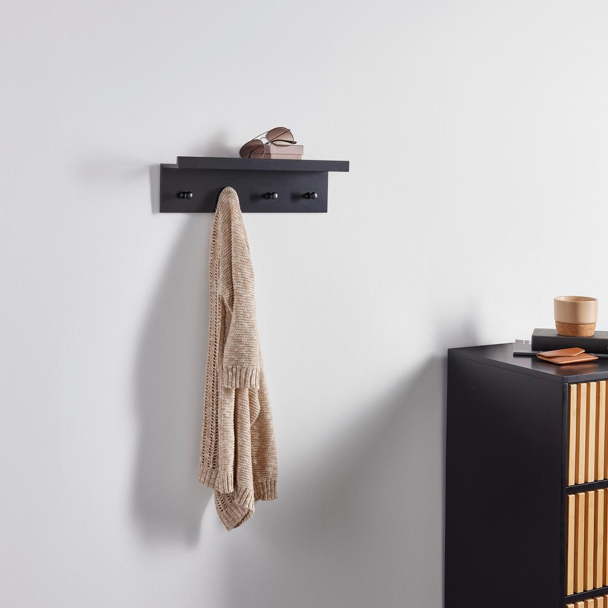 WIESZAK ŚCIENNY BENNY -SB- - czarny, Modern, materiał drewnopochodny (40/12/10cm) - Mömax