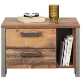 Nachtkästchen Braun/dunkelgrau - Dunkelgrau/Schwarz, MODERN, Holzwerkstoff/Kunststoff (62/44/42cm) - Premium Living