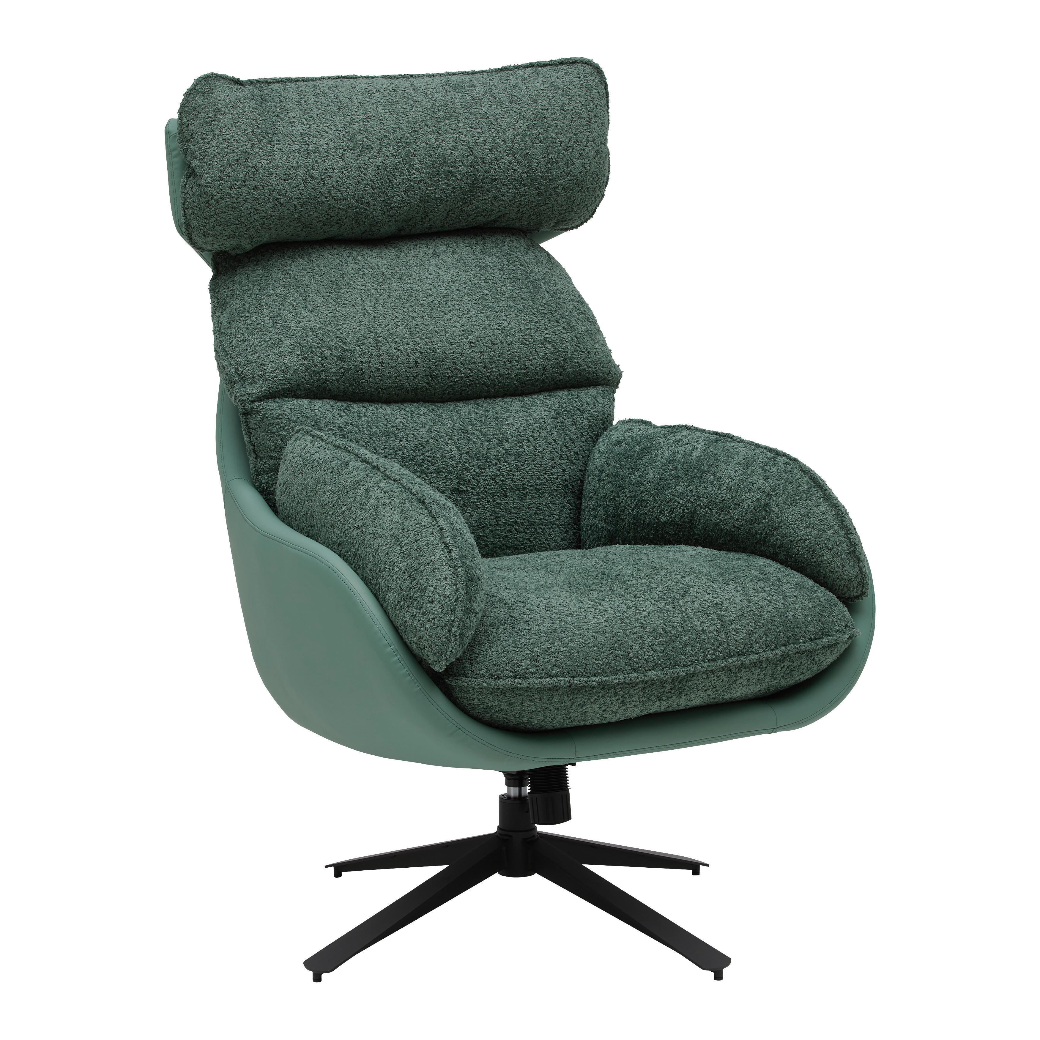 Relaxsessel Verdura -Trend- - Schwarz/Grün, Modern, Textil/Metall (81/109/95cm) - Premium Living