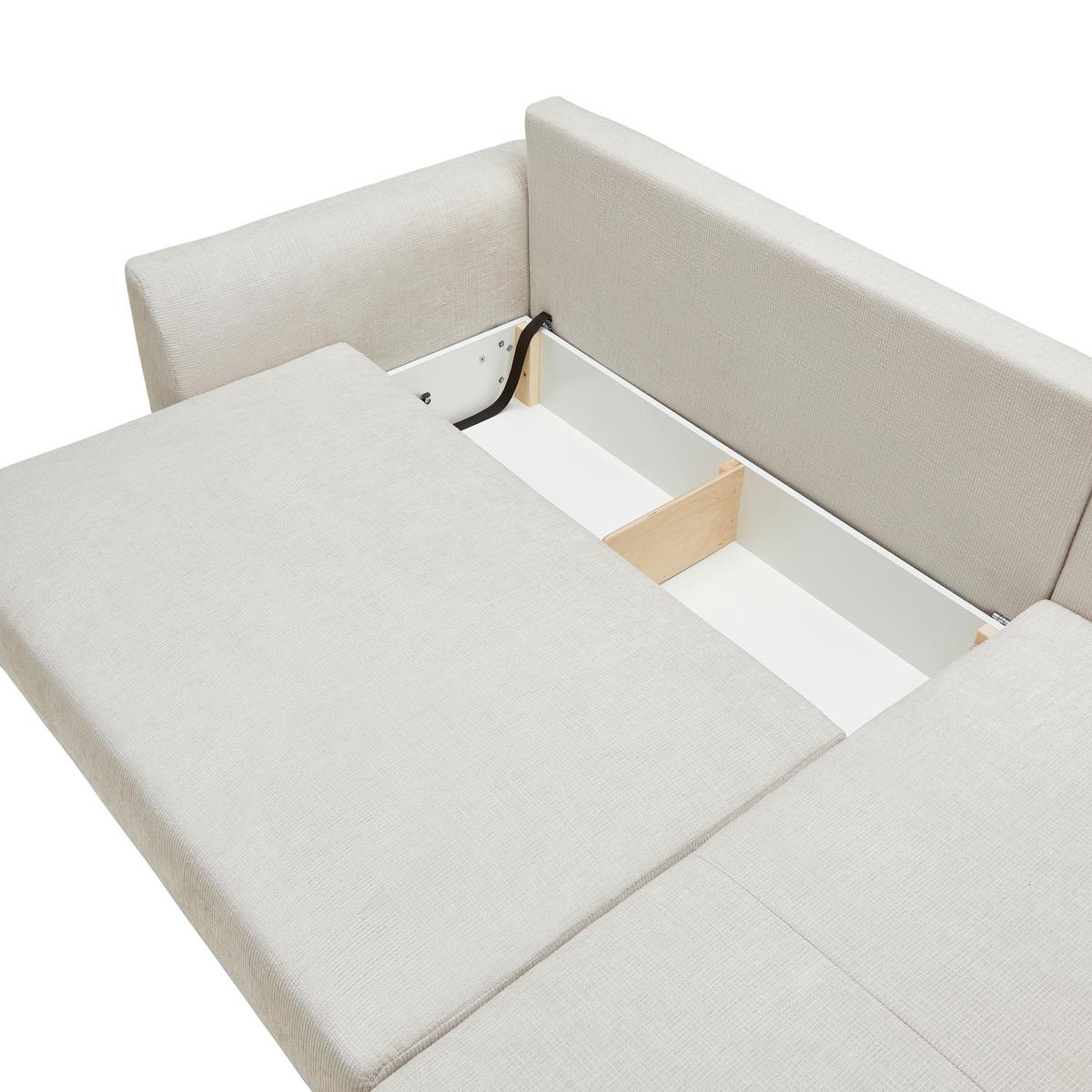Ecksofa Integra Beige - Beige/Schwarz, Textil/Metall (294/81-93/170cm) - Mömax