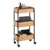 RULLVAGN VICKY -SB- - svart/naturfärgad, Modern, metall/plast (40/81,5/23cm) - Mömax