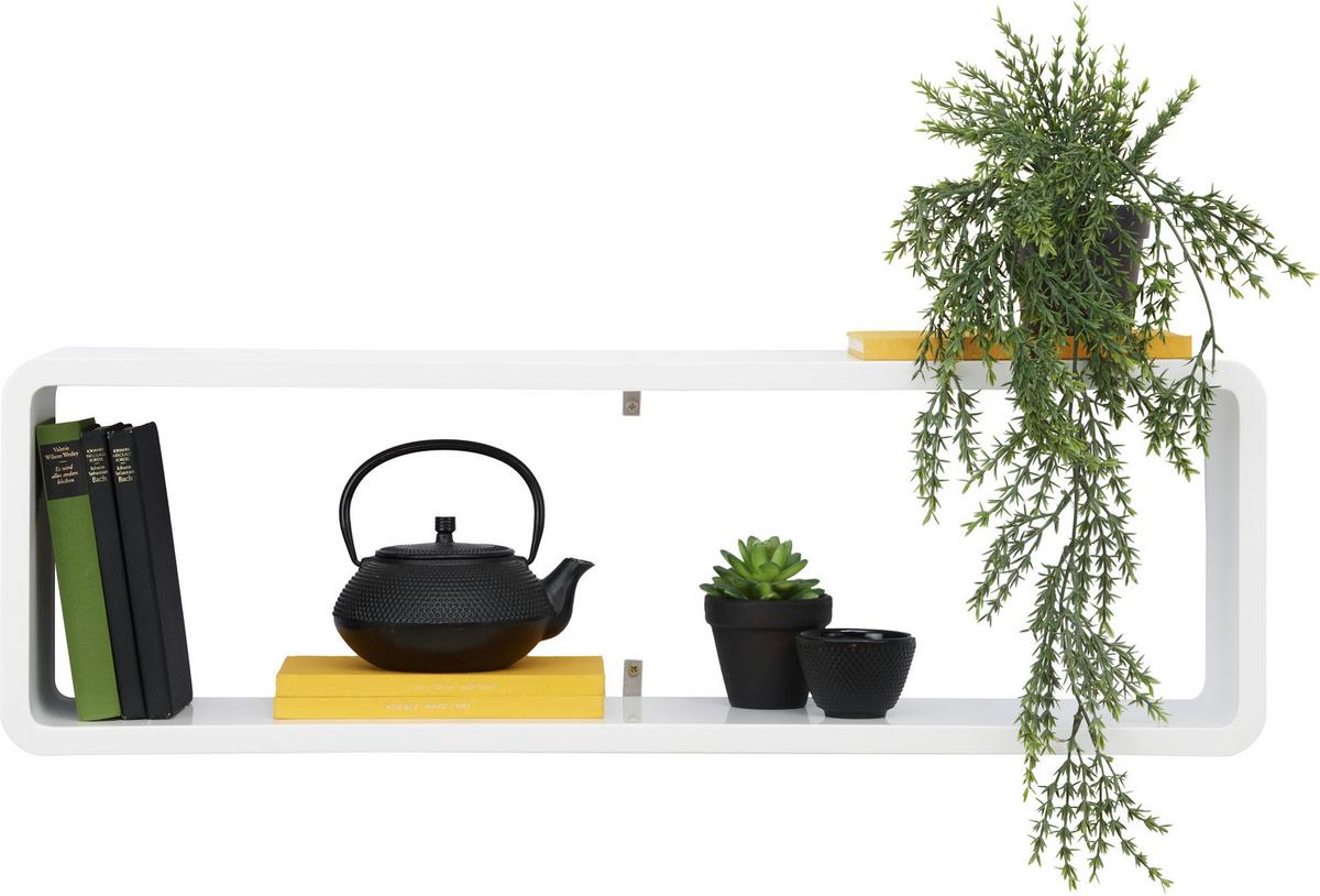 PÓŁKA ŚCIENNA PIT - biały, Basics, materiał drewnopochodny (80/17/25cm) - Xora