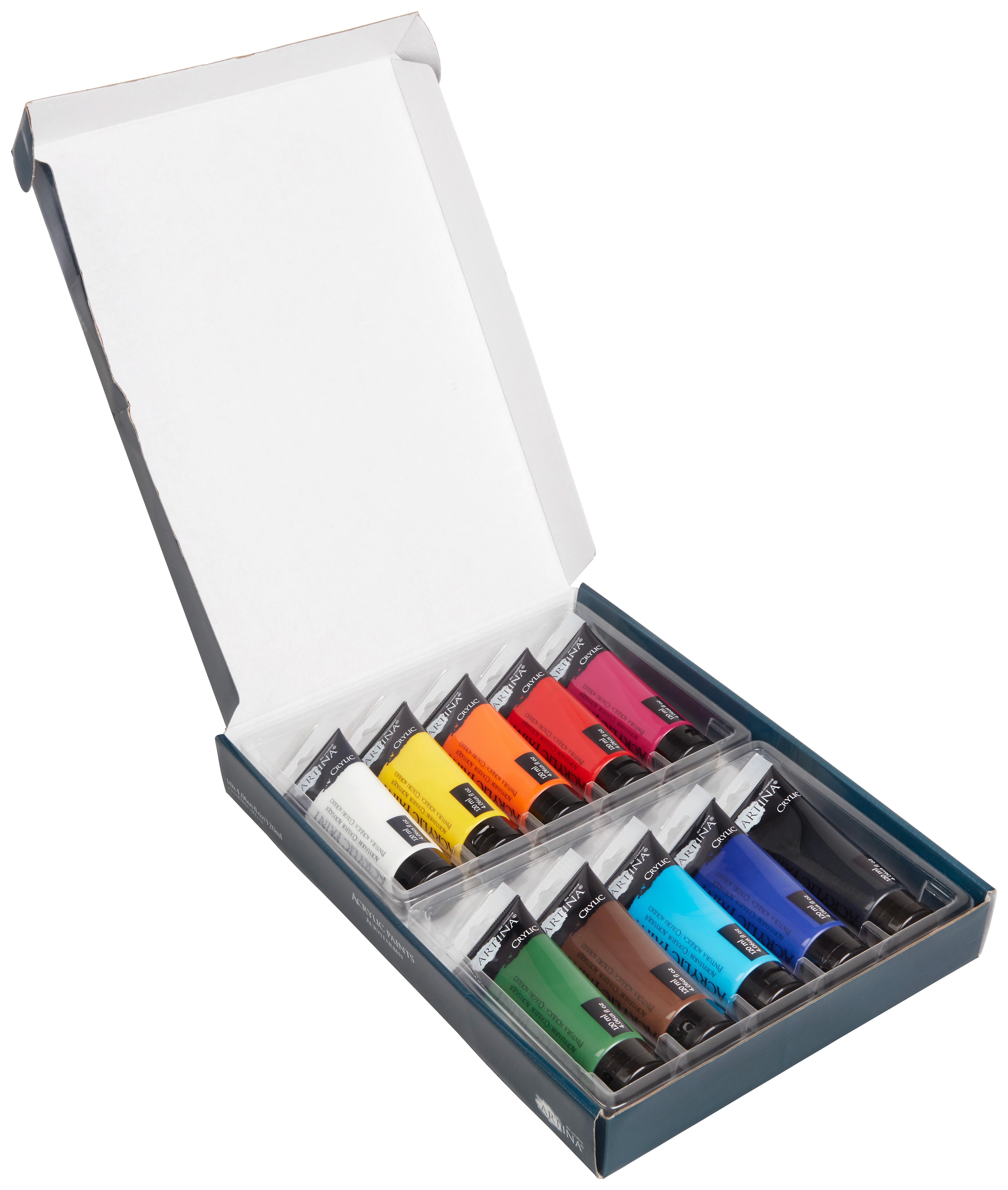 Acrylfarbenset Colour, 10-teilig - Blau/Weiss, Basics (31.5/21.5/3.4cm) - Premium Living