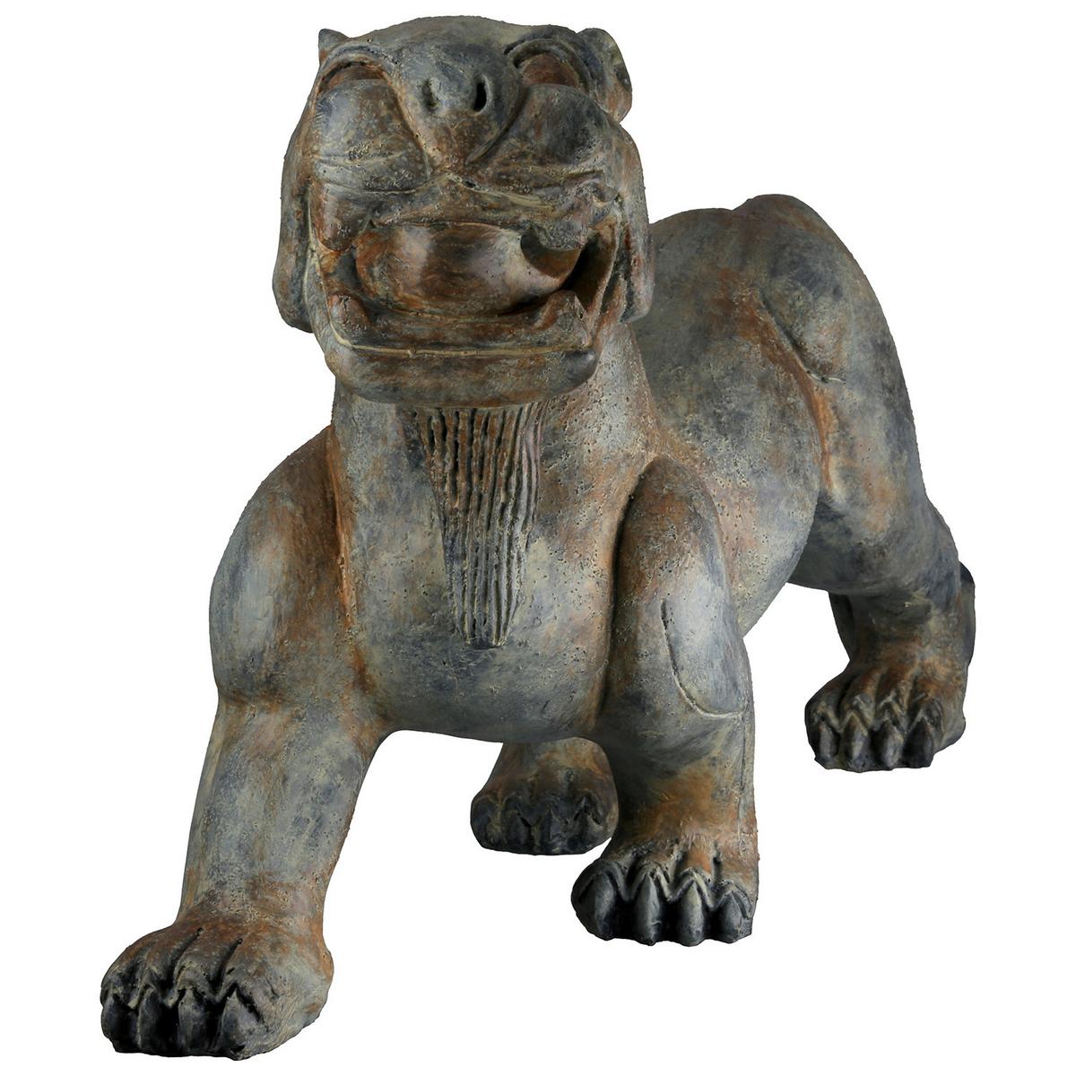 Dekolöwe Figur Löwe Asia Grau/Bronzefarben - Bronzefarben/Grau, Basics, Kunststoff (57/27,5/14cm)