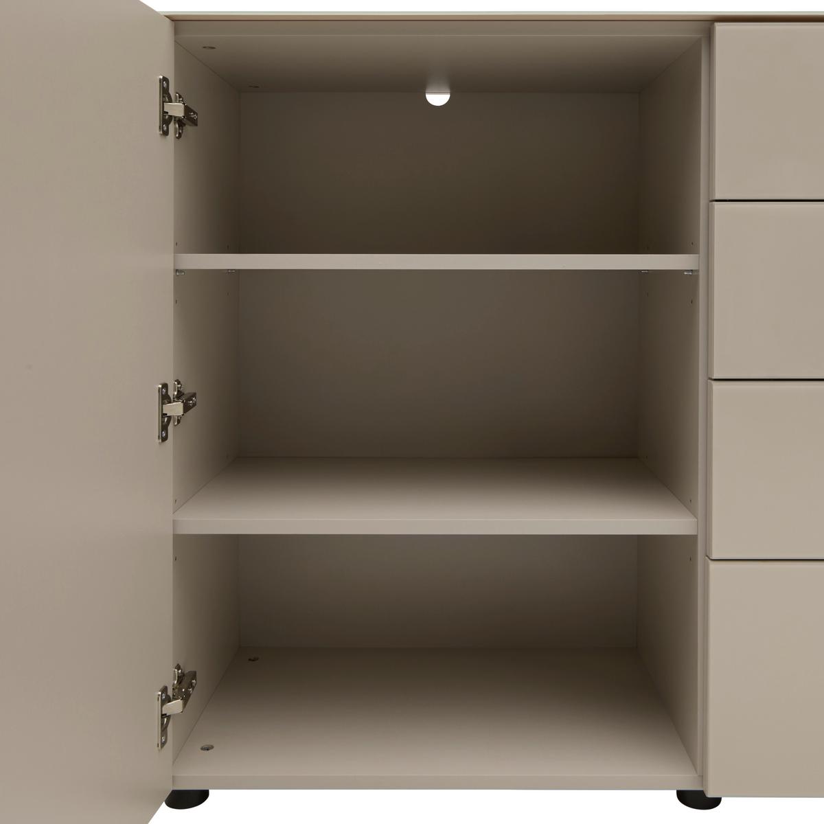 Sideboard Siena Kaschmir - Chromfarben/Kaschmir, MODERN, Glas/Holzwerkstoff (181/84/40cm) - Premium Living