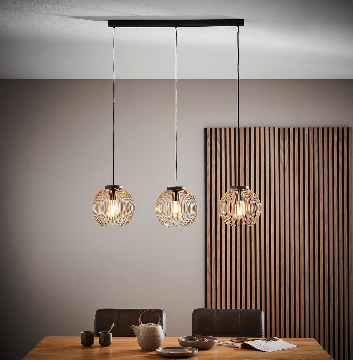 LAMPA WISZĄCA 900167* VENEZUELA - czarny/kolor złoty, Design, metal (93,5/23,5/110cm)