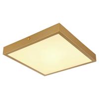 LED-Deckenleuchte Tibey Opal/Messingfarben max.15Watt - Messingfarben/Opal, KONVENTIONELL, Kunststoff/Metall (25/25/3cm) - Globo