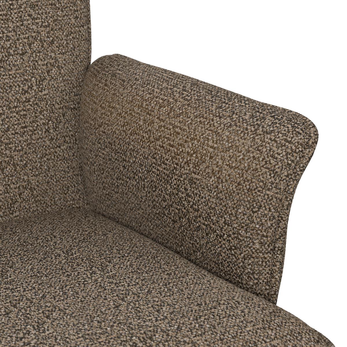 Armlehnstuhl Tess Braun Chenille Drehbar Gepolstert - Schwarz/Braun, MODERN, Holz/Textil (64/90/63cm) - Bessagi Home