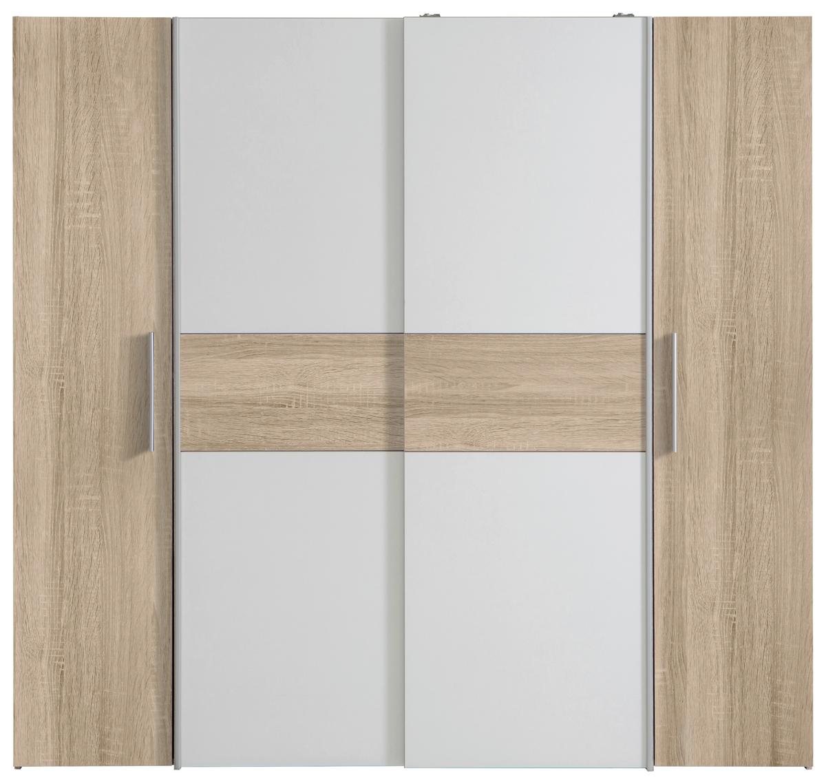 Omara S Klasičnimi Vrati Kalix, Barva Hrasta, Bela - bela/barve aluminija, Konvencionalno, umetna masa/leseni material (200,1/190,5/61,6cm) - Carryhome