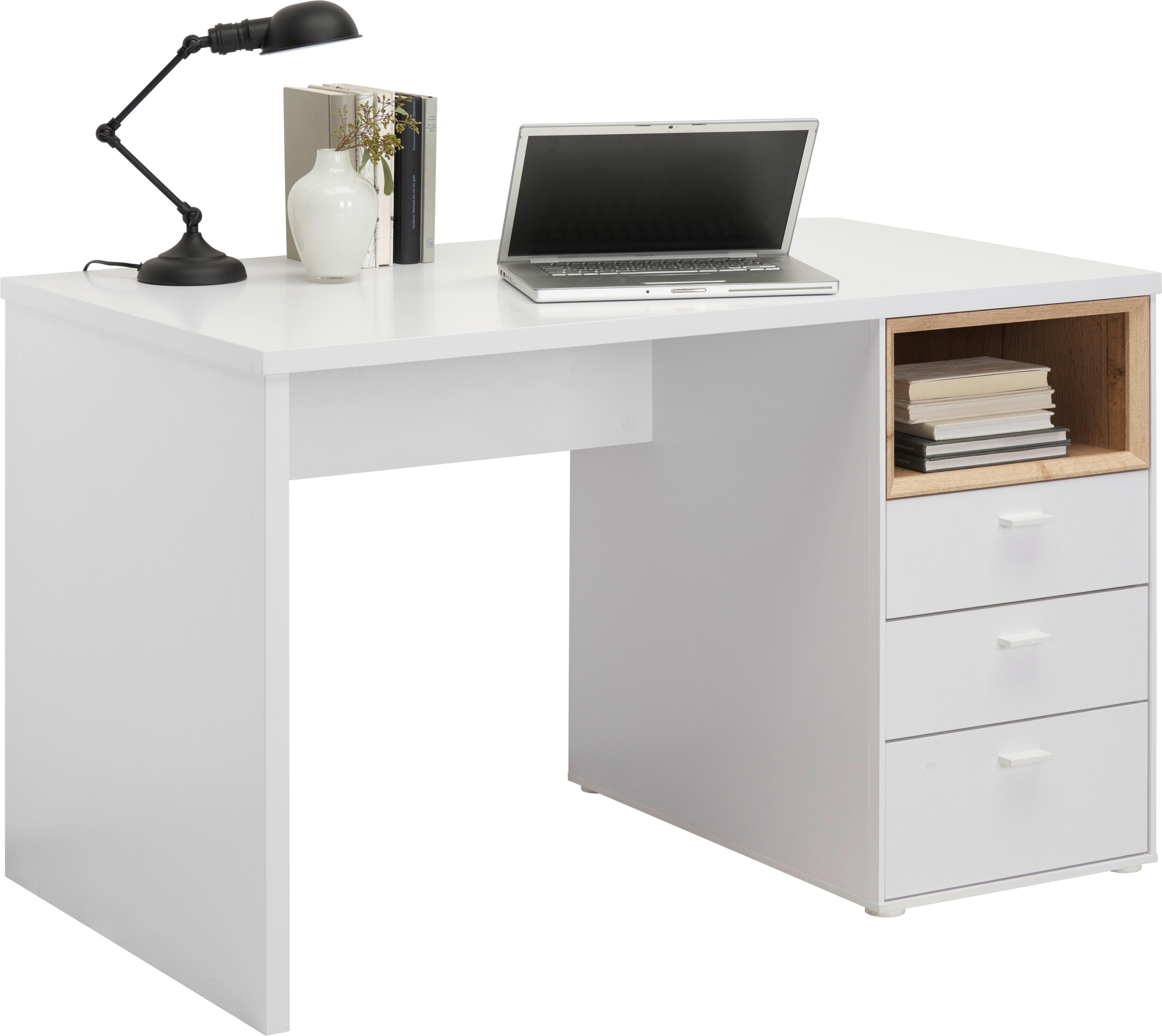 BIURKO SPECTRE -HOM IN- - kolor dębowy/biały, Design, materiał drewnopochodny/metal (120/70/74cm) - Hom`in