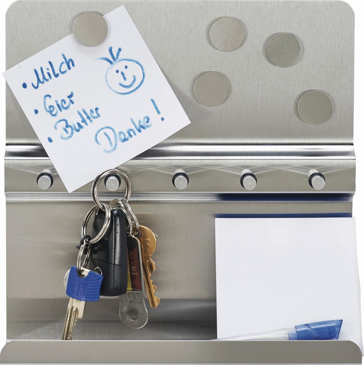 Schlüsselboard aus Edelstahlfarben - Edelstahlfarben, Metall (25/6/25cm) - Mömax