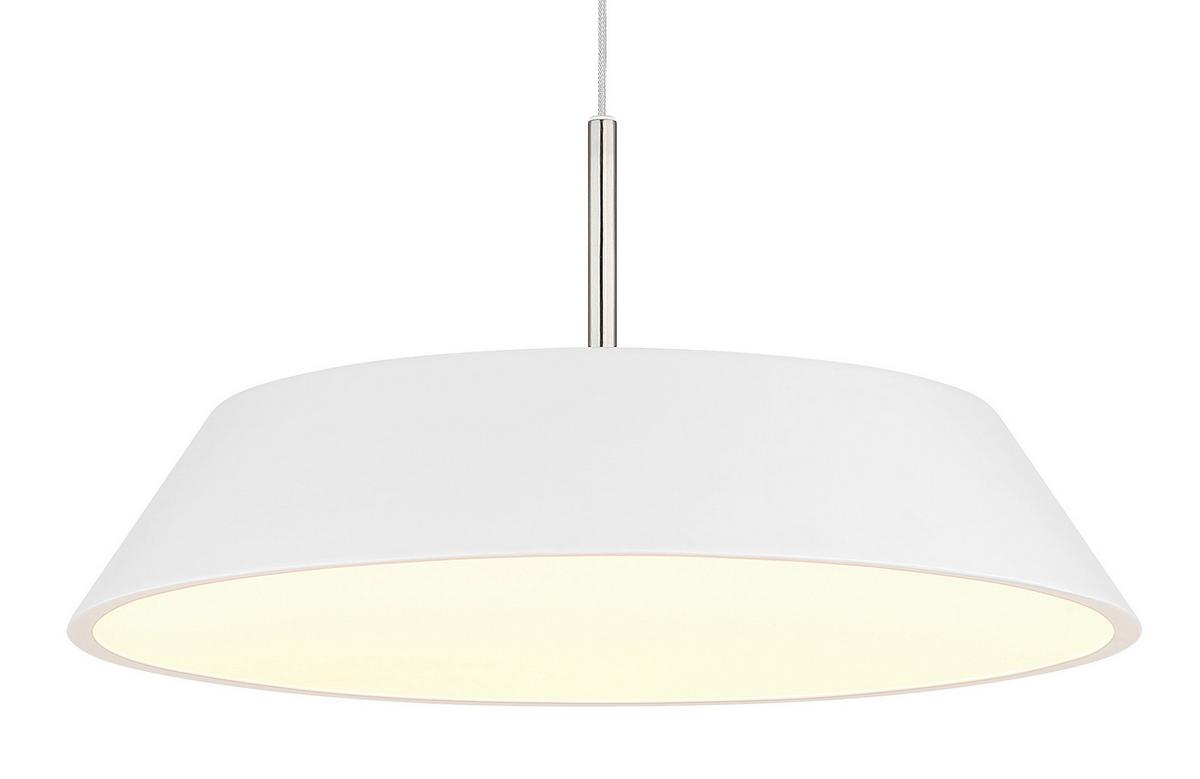 Led-hängeleuchte 15947w Silena - Weiss/Nickelfarben, Basics, Kunststoff/Metall (40/180cm) - Globo