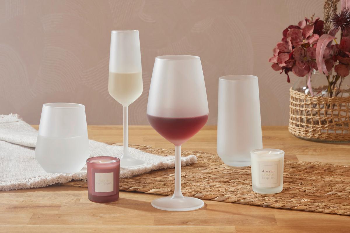 Longdrinkglas Fields of Golds in Weiss ca. 470ml - Weiss, Romantik / Landhaus, Glas (6,5/15cm) - Premium Living