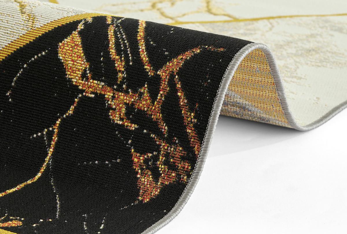 Outdoorteppich Noble Multicolor ca. 240x340cm - Goldfarben/Schwarz, Design, Kunststoff (240/340cm)