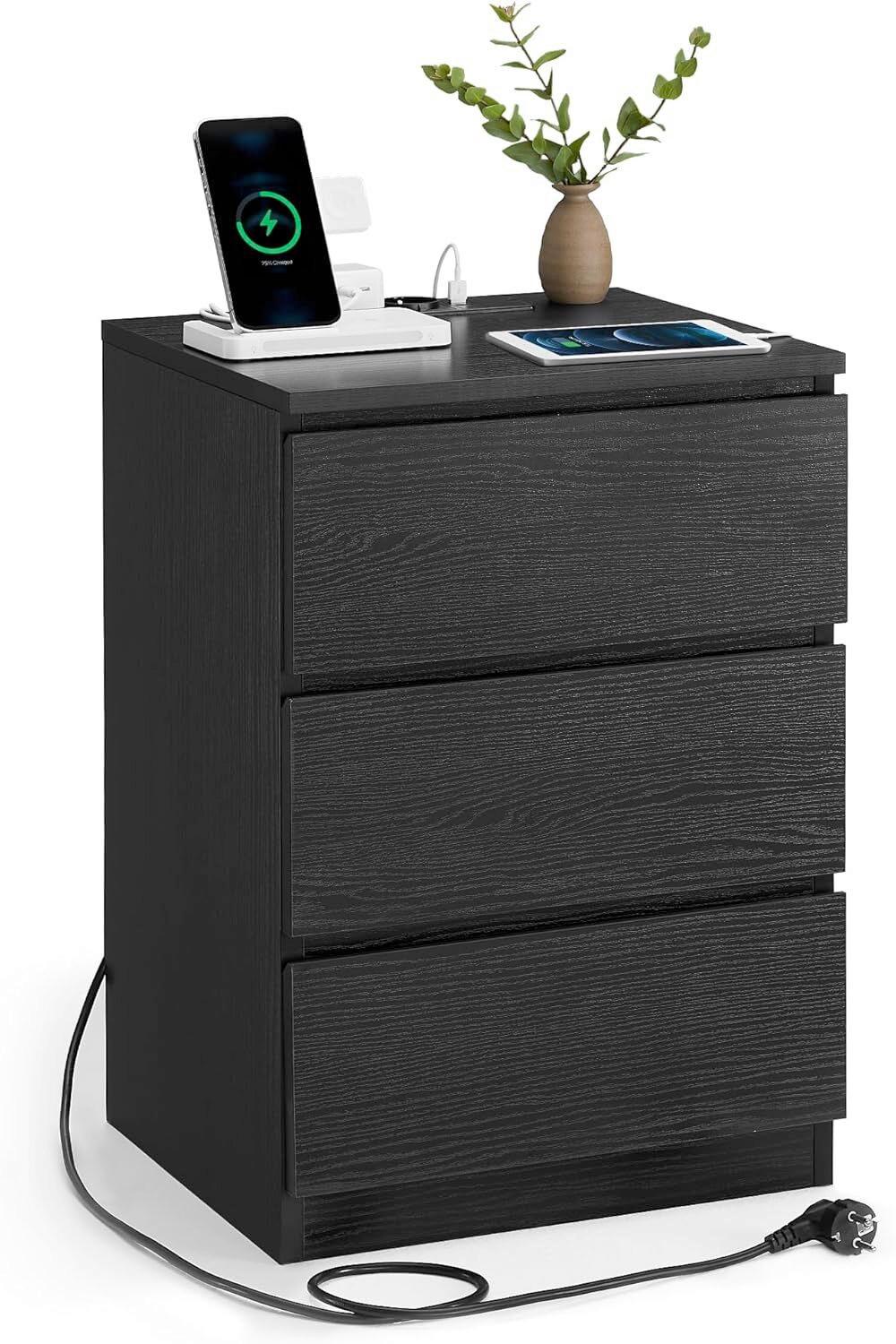 NACHTTISCH NIGHTSTAND - Schwarz, MODERN, Holzwerkstoff (40,1/59,1/35,1cm) - MID.YOU