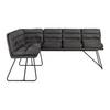 Sitzbank Kona Dunkelgrau Webstoff Gepolstert - Dunkelgrau/Schwarz, MODERN, Holz/Textil (135/180cm) - Bessagi Home