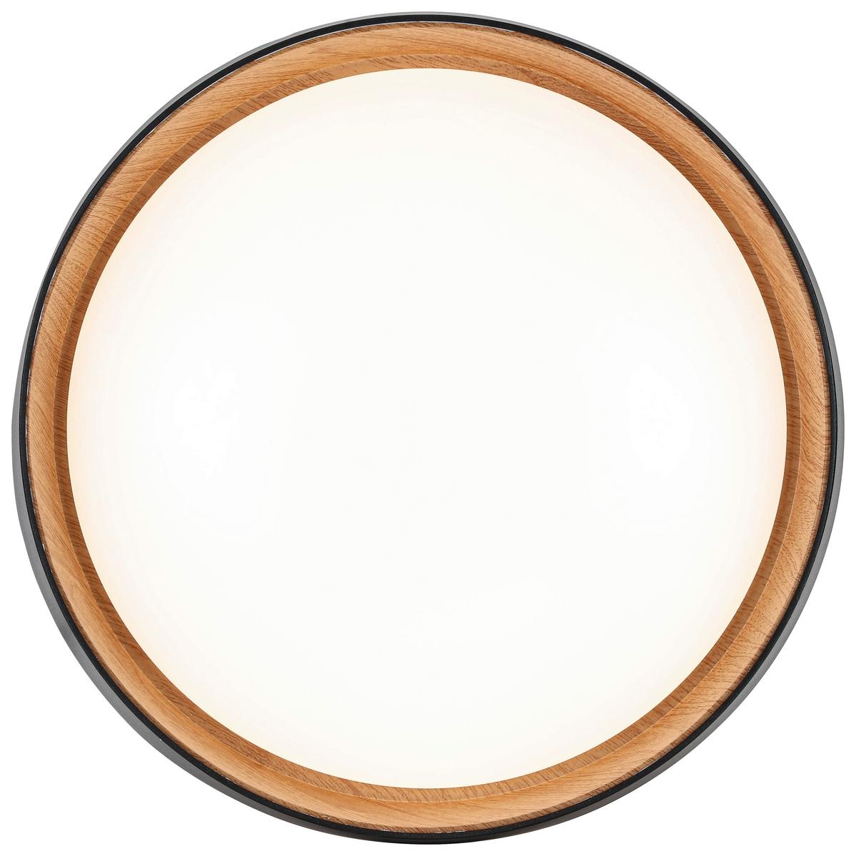 Plafonieră cu LED Lia - alb, Konventionell, plastic/lemn (39/7cm) - Mömax