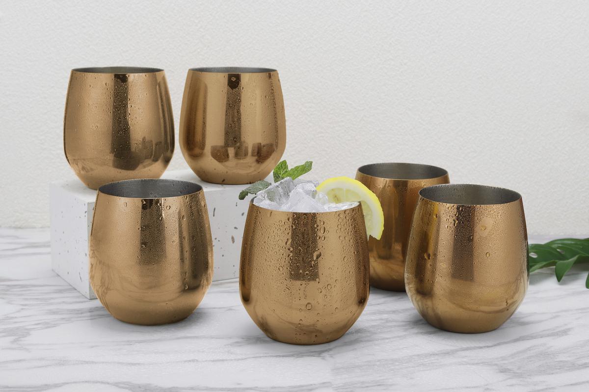 Set Kozarcev Water, 6-Delni - barve bakra, Trend, kovina (9,6cm) - Echtwerk