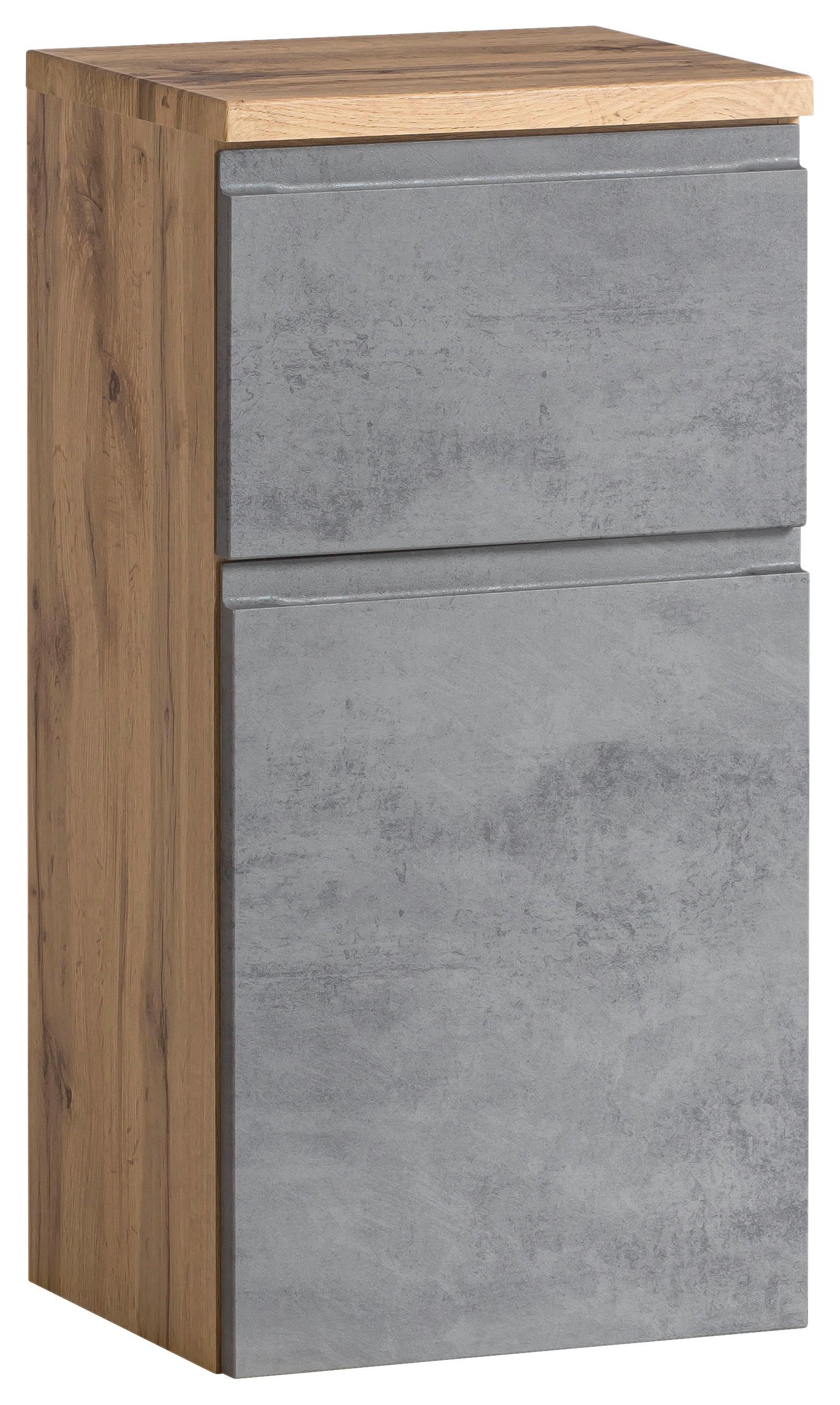 Unterschrank Varese ca. 40x79 cm Hellgrau/Eiche - Eiche Wotan/Hellgrau, MODERN, Holzwerkstoff (40/79/35cm) - Held