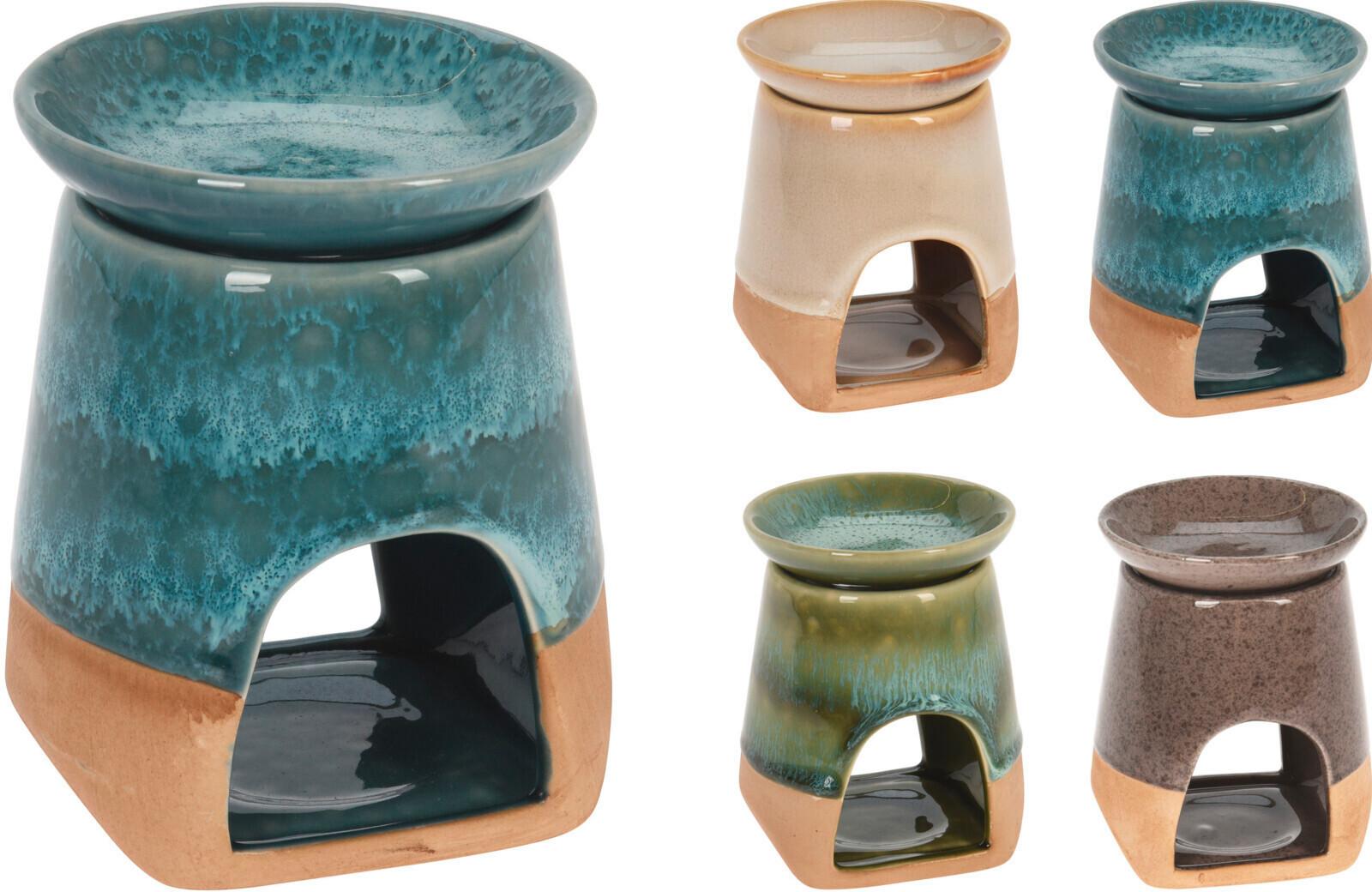 Illóolaj Párologtató Oil Burner - bézs/kék, kerámia (8,5/11cm)