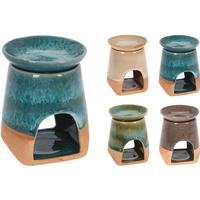 Illóolaj Párologtató Oil Burner - bézs/kék, kerámia (8,5/11cm)