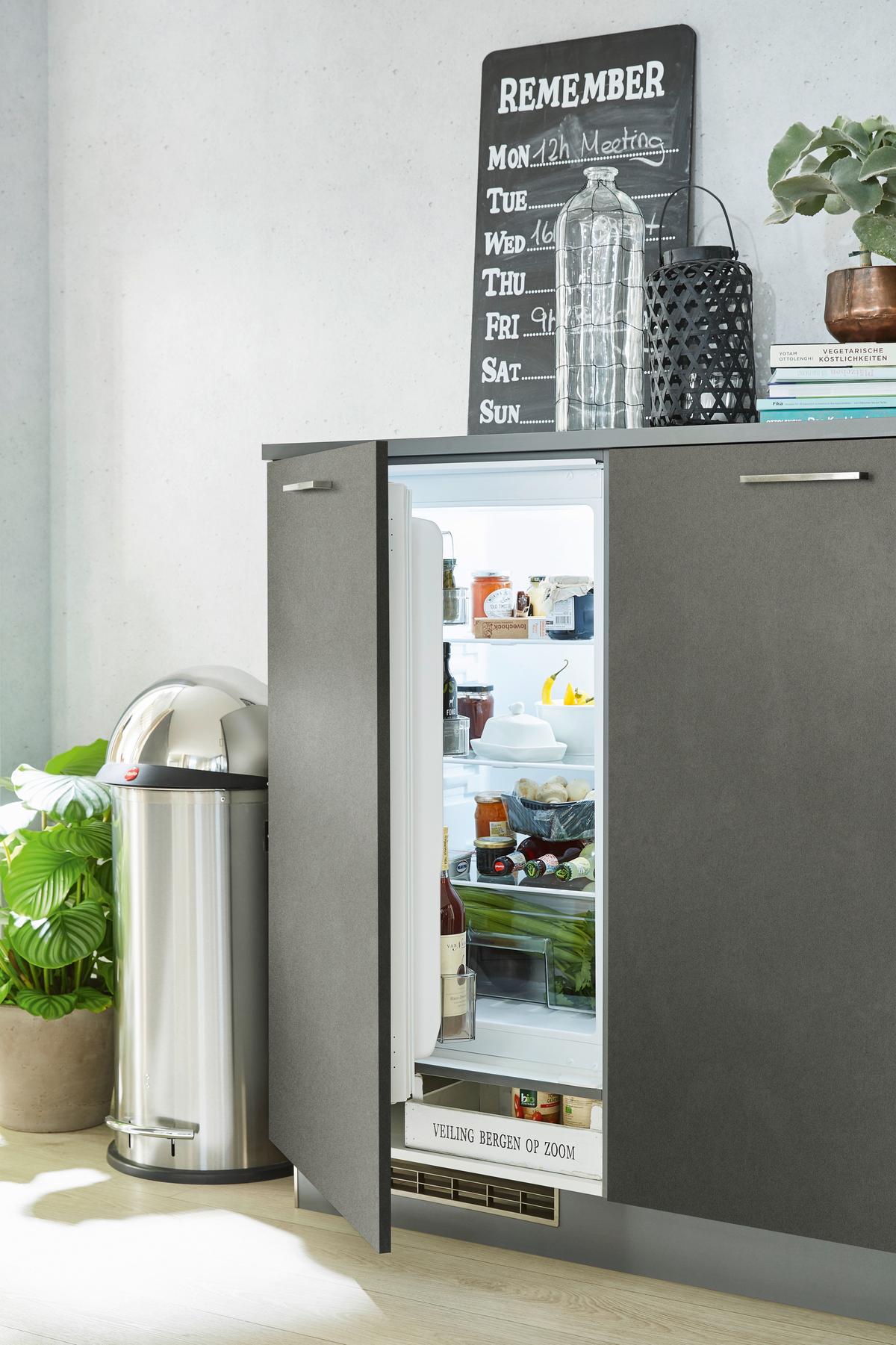 Küchenblock Base o. Geräte Dunkelgrau - Edelstahlfarben/Dunkelgrau, MODERN, Holzwerkstoff/Metall (295/120cm) - Express-Kuechen