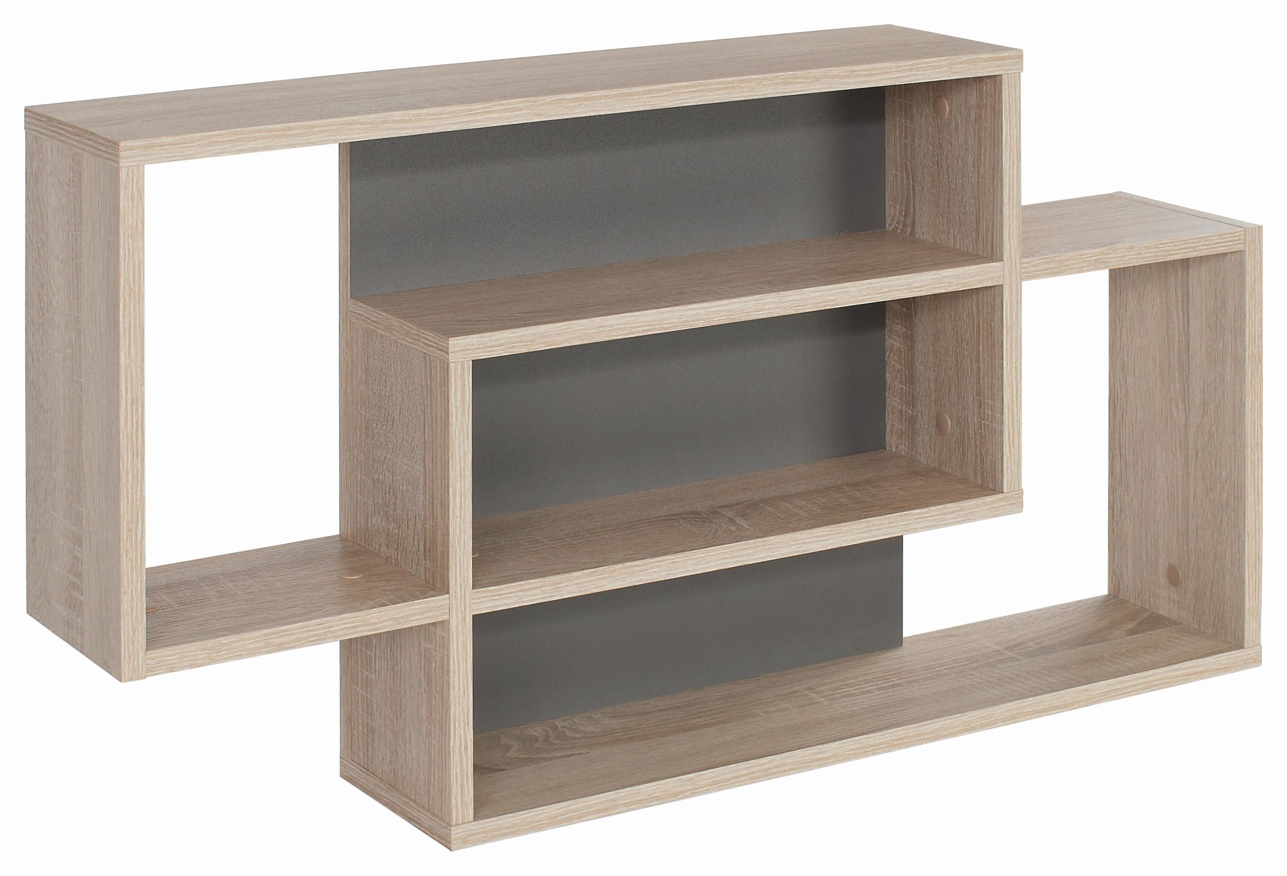 Zidna Polica Dream - siva/boje hrasta, Moderno, drvni materijal (90/48/16cm) - Modern Living