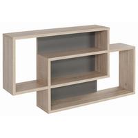 Raft de perete Dream - culoare lemn stejar/gri, Modern, material pe bază de lemn (90/48/16cm) - Modern Living