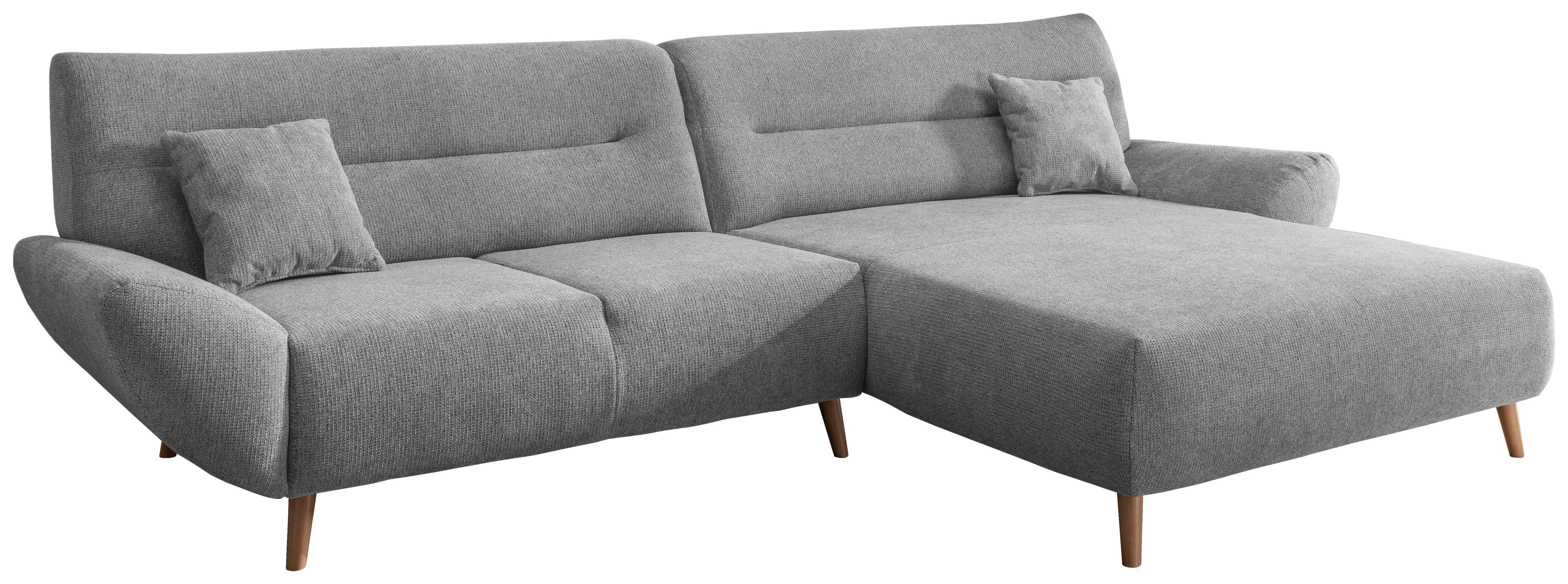 Wohnlandschaft Drago Silberfarben Chenille - Wildeiche/Silberfarben, MODERN, Holz/Textil (290/166cm) - P & B
