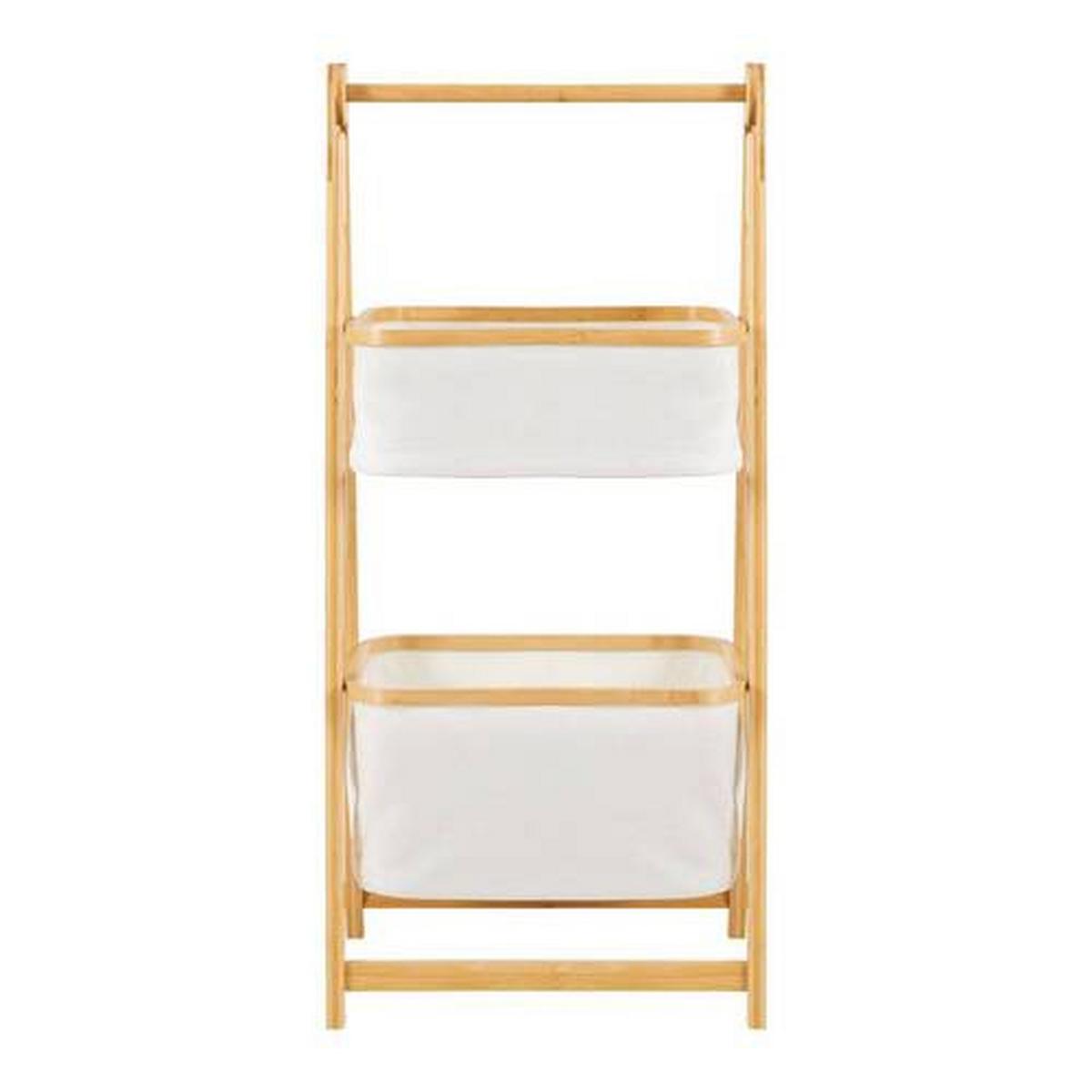 REGAŁ DO PRZECHOWYWANIA MISAKI - kremowy, Modern, drewno/tkanina (44/35/99cm) - Bessagi Home