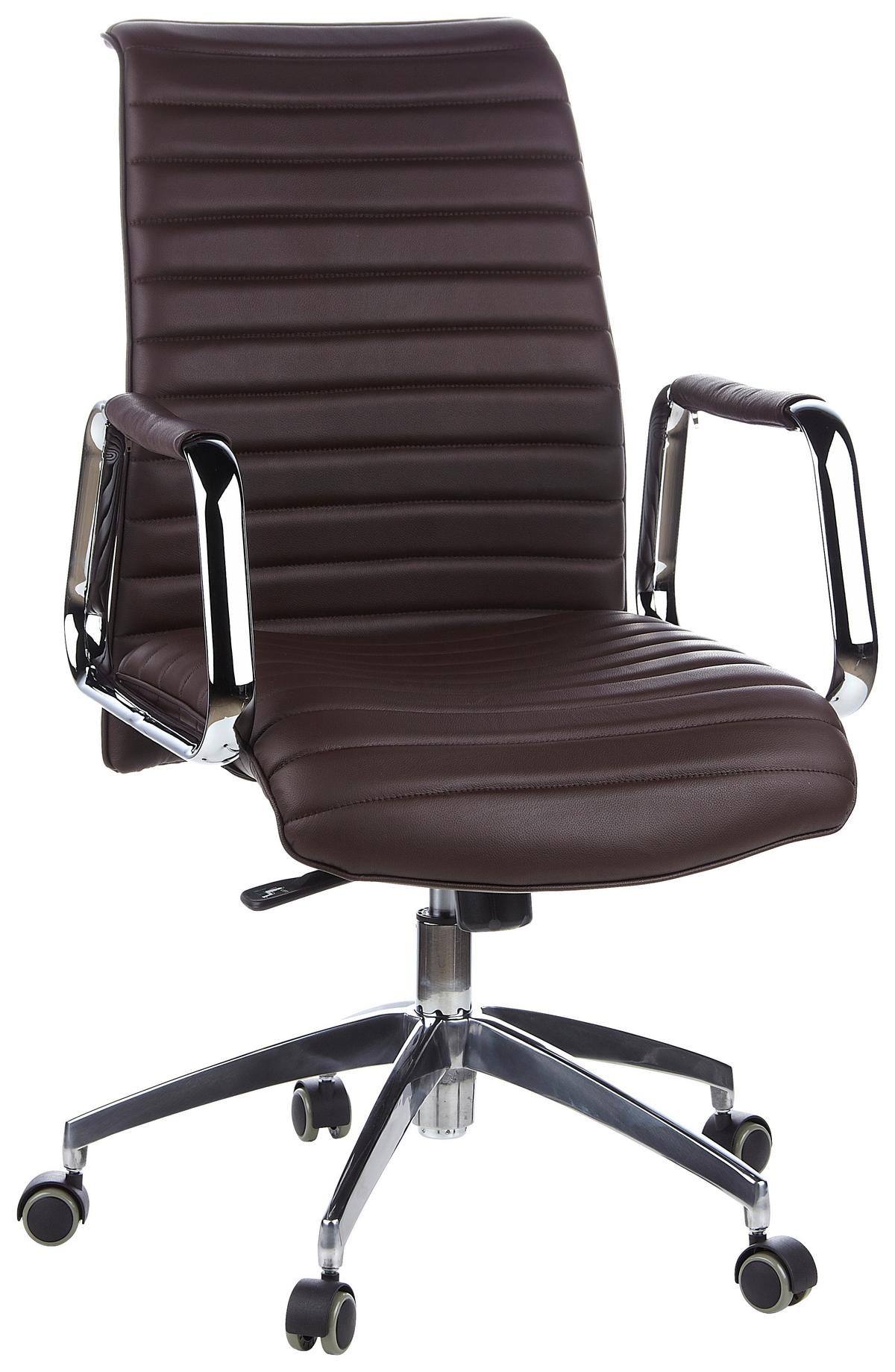 Pisarniški Stol Aspera 10, Temno Rjava - srebrne barve/temno rjava, Moderno, kovina/umetna masa (59/114/50cm) - MID.YOU