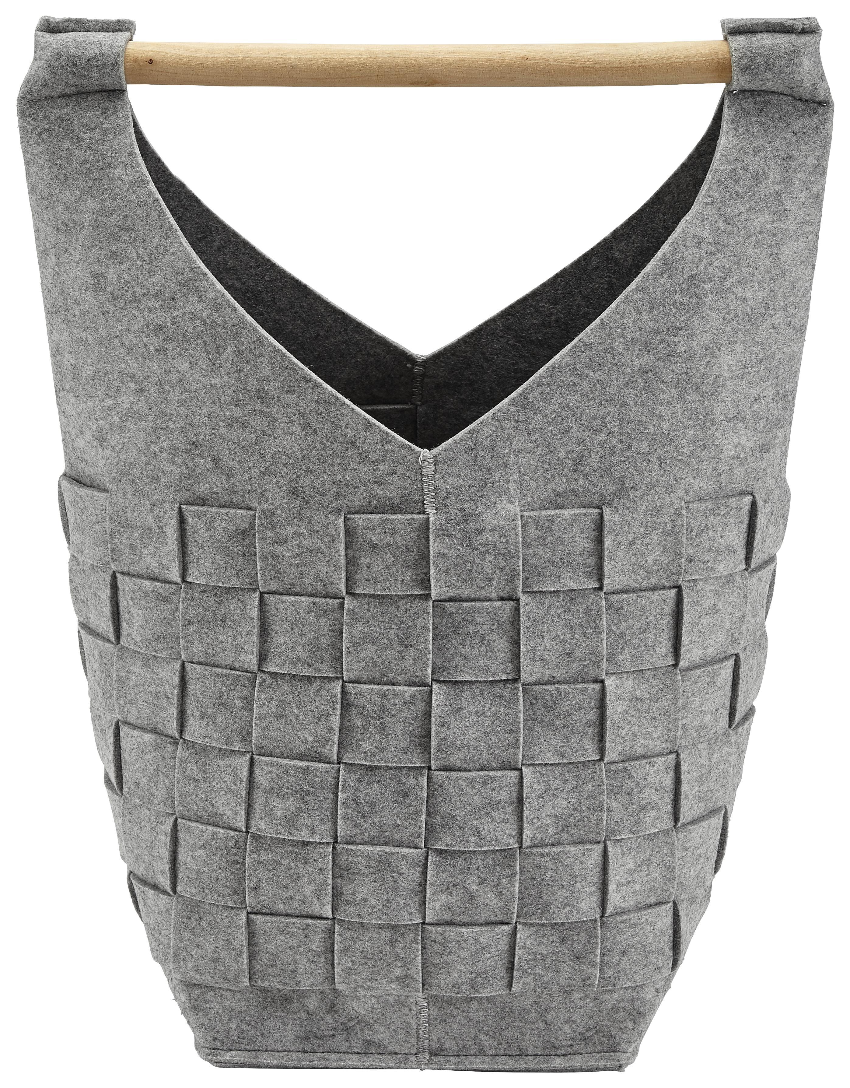 Korb Cui in Grau Höhe ca. 56 cm - Grau, MODERN, Textil (25/25/56cm) - Bessagi Home