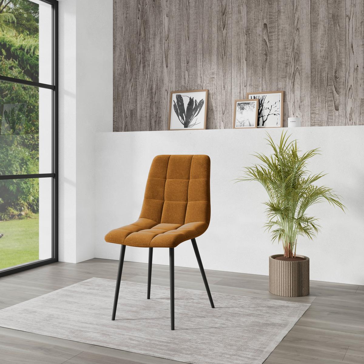 Stol Lech, Zlata - zlate barve/črna, Konvencionalno, kovina/tekstil (45/88/55cm) - Mömax