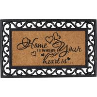 Fußmatte Hearts in Braun ca. 40x60cm - Braun, ROMANTIK / LANDHAUS, Kunststoff/Textil (40/60cm) - Mömax