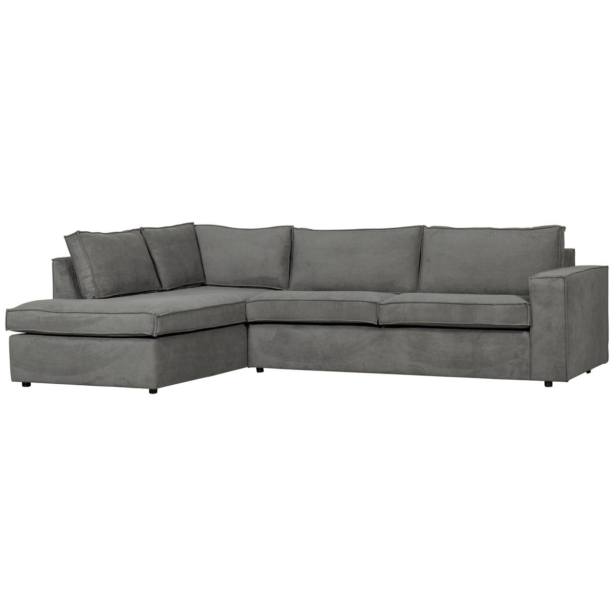 Ecksofa Thomas Dunkelgrau S: 197x283cm - Dunkelgrau/Schwarz, Design, Kunststoff/Textil (197/283cm) - Livetastic