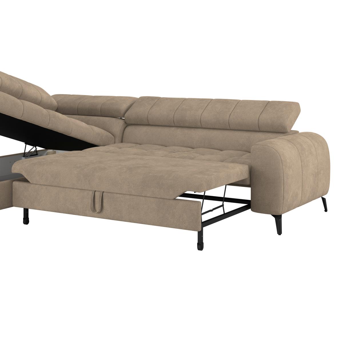 Kutna Garnitura Volf - bež/crna, Trend, tekstil/metal (203/261cm)