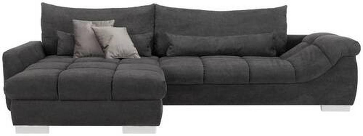 Wohnlandschaft Waikiki in Schwarz - Chromfarben/Schwarz, KONVENTIONELL, Kunststoff/Textil (337/69/228cm) - Mömax