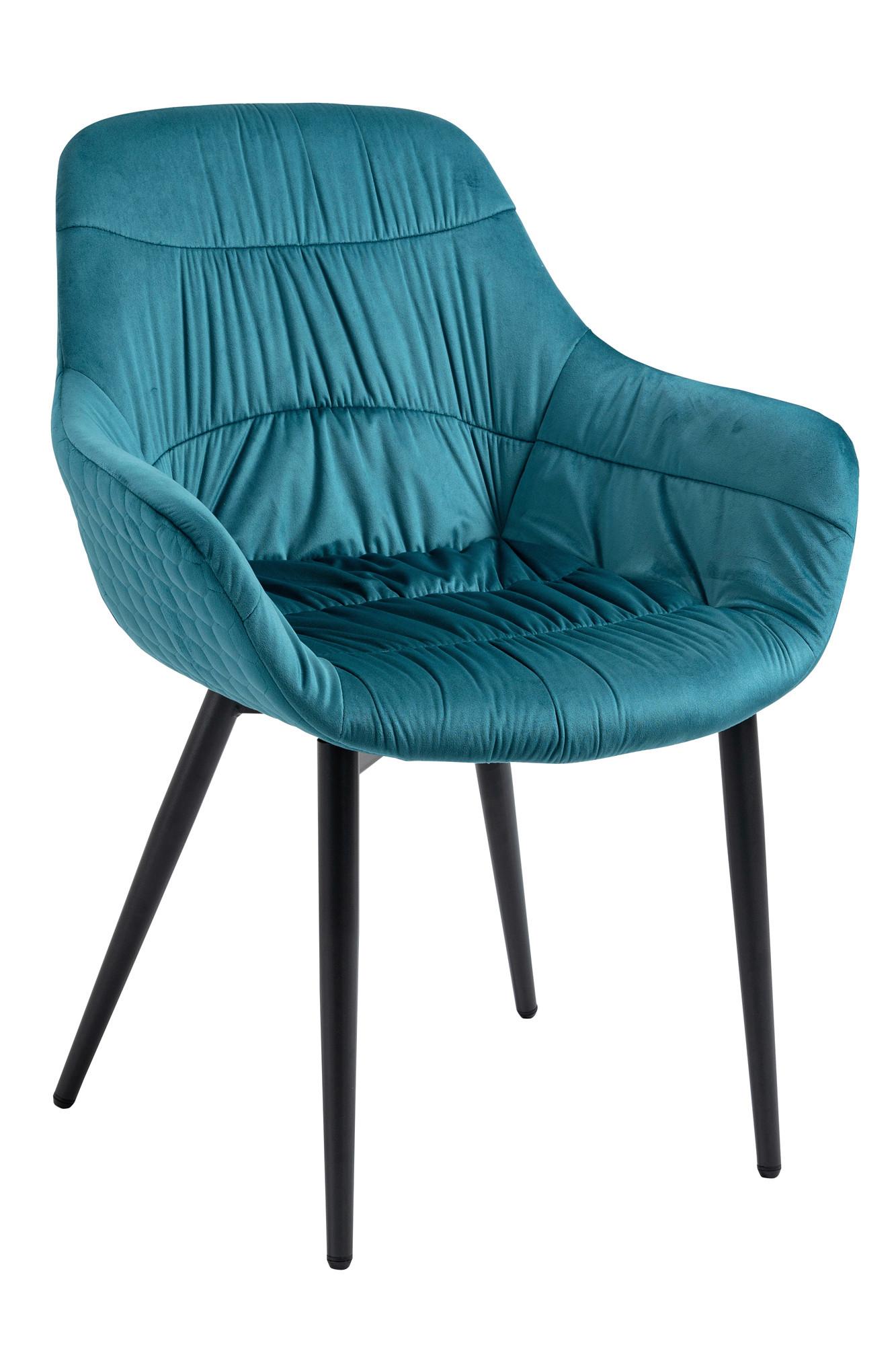 Naslanjač Samt, Turkizna - turkizna/črna, Moderno, kovina/tekstil (63/81,5/61cm) - Livetastic