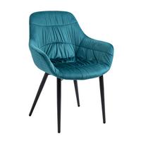 Naslanjač Samt, Turkizna - turkizna/črna, Moderno, kovina/tekstil (63/81,5/61cm) - Livetastic