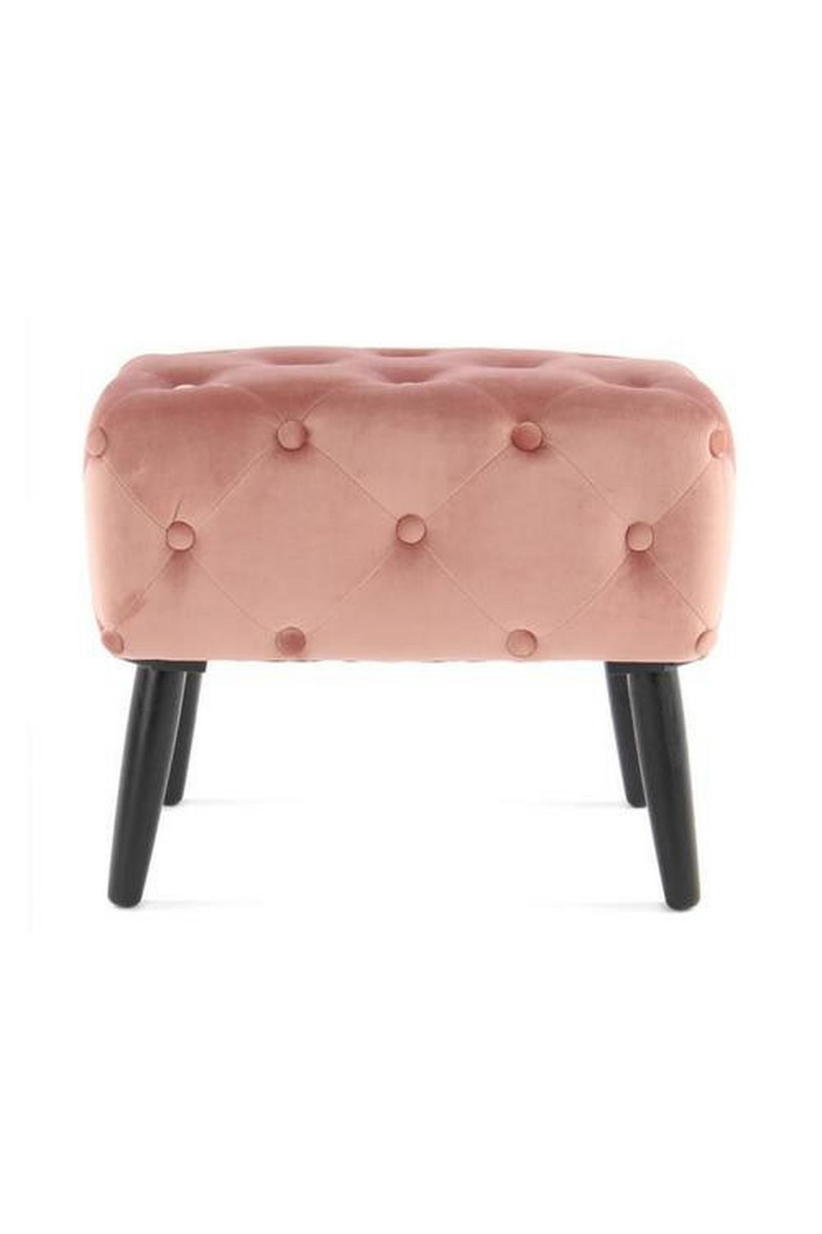 Hocker Piano ca. 40x48 cm Rosa Samt - Schwarz/Rosa, Basics, Holzwerkstoff/Textil (40/48/60cm) - Kayoom