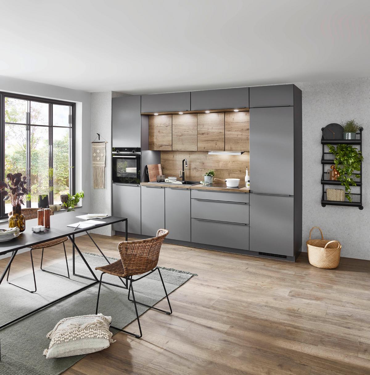 Bucătărie la comandă Touch/Structura - Basics, material pe bază de lemn (300cm)