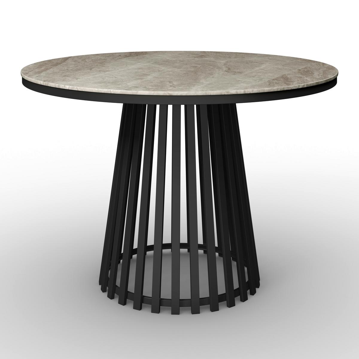 MASĂ PELA - negru/gri, Modern, metal/piatră (110/75cm) - Bessagi Home