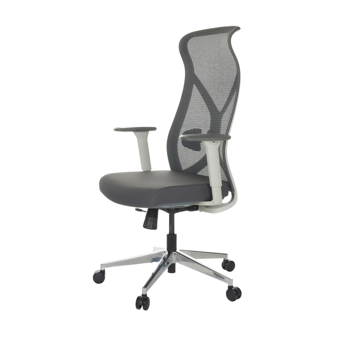 Pisarniški Stol Azurro W, Siva - srebrne barve/črna, Basics, kovina/umetna masa (69/119-128/60cm) - MID.YOU