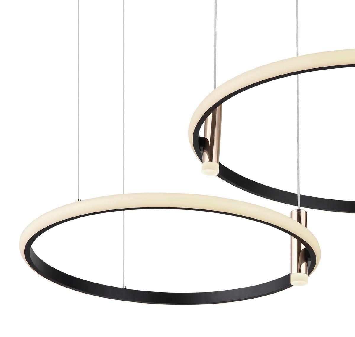 Viseča Led-svetilka Coco, S Sijalko - zlate barve/črna, Design, kovina/umetna masa (102,5/70/150cm) - Globo