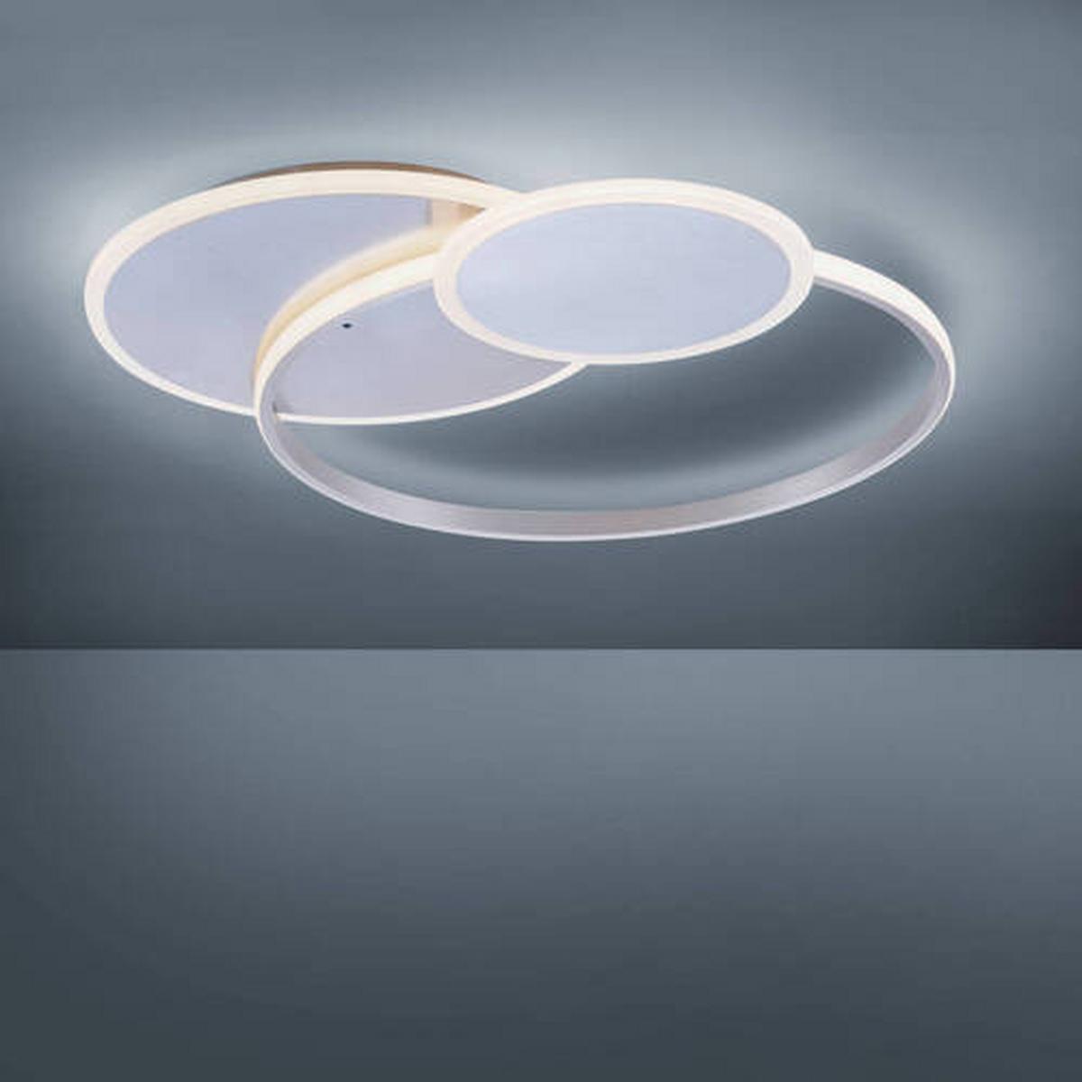LED-Deckenleuchte Emilio in Silberfarben max. 56 Watt - Silberfarben, Design, Kunststoff/Metall (65/55,5/7cm) - Paul Neuhaus