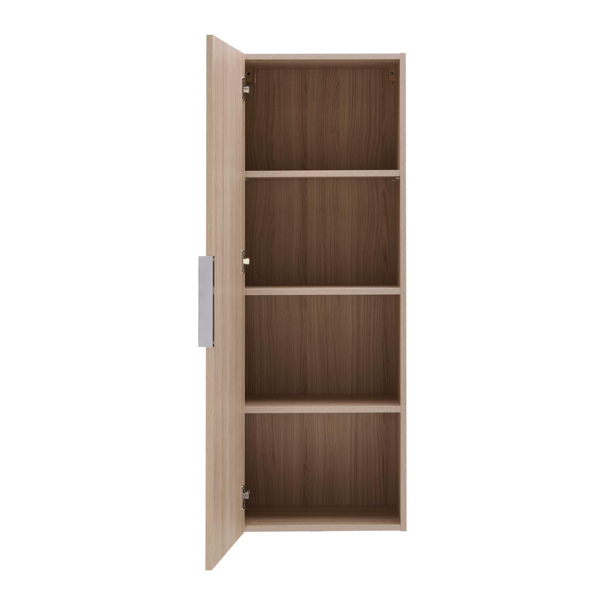 Hängeelement Siena Eichefarben - Chromfarben/Eichefarben, MODERN, Glas/Holzwerkstoff (45/125/32cm) - Premium Living