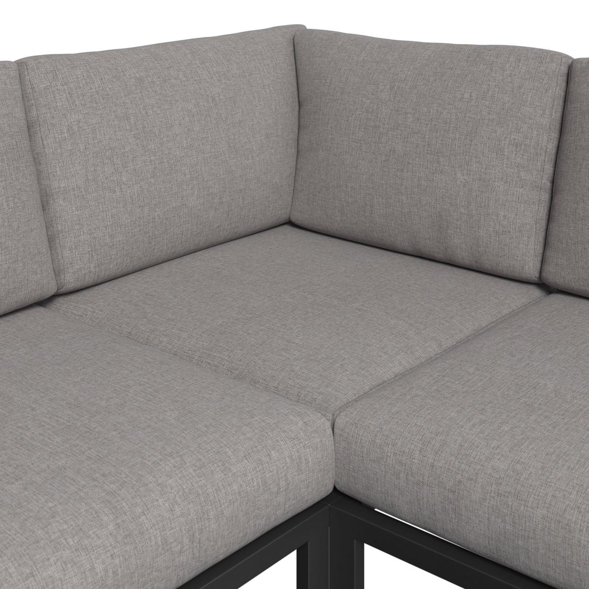 Loungegarnitur Washington Grau/Naturfarben, 4-teilig - Anthrazit/Naturfarben, MODERN, Kunststoff/Textil (192/73/192cm) - Mömax