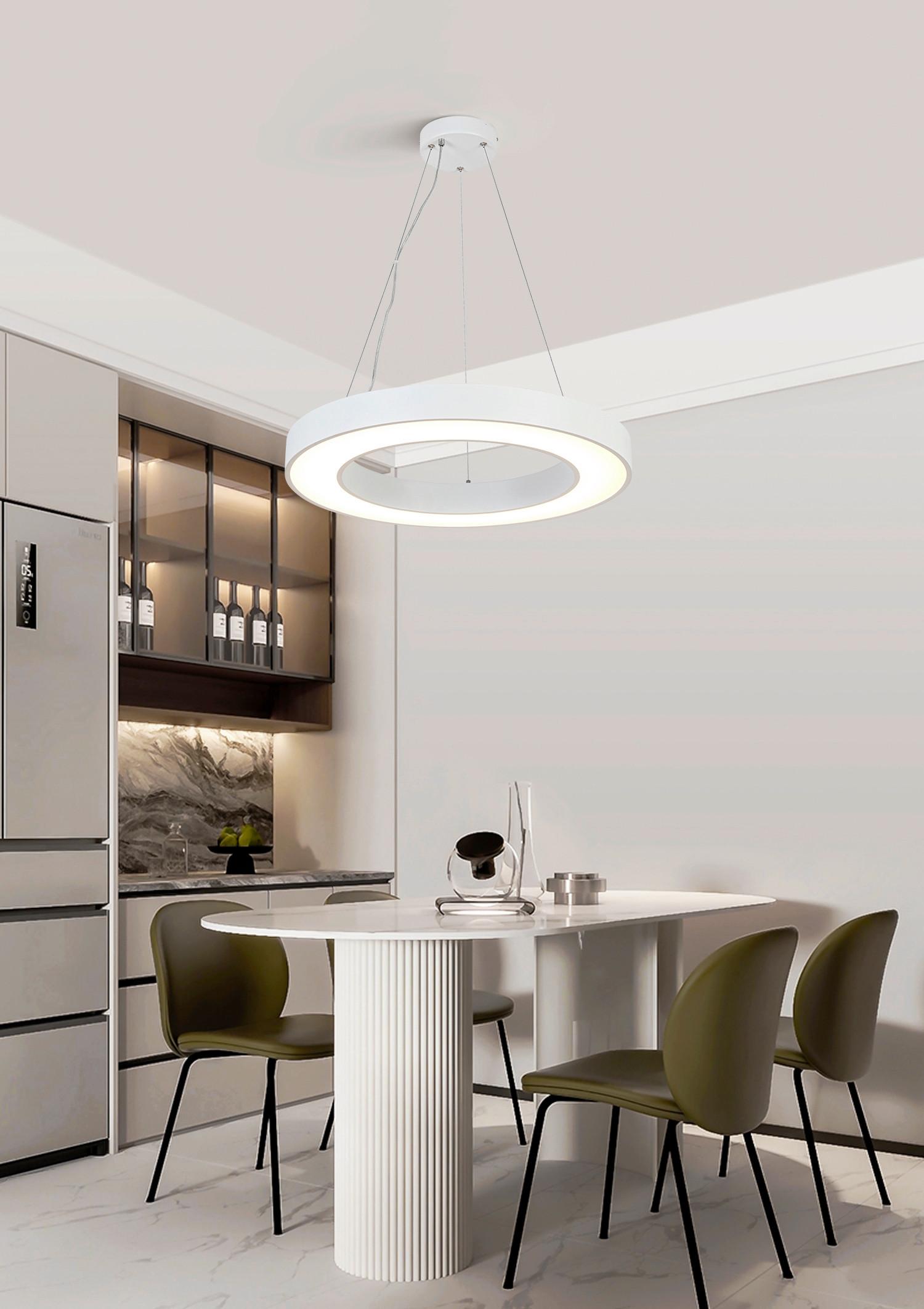 Viseča Led-svetilka Sandl - barve kroma/bela, Moderno, kovina/umetna masa (60/120cm) - Mömax